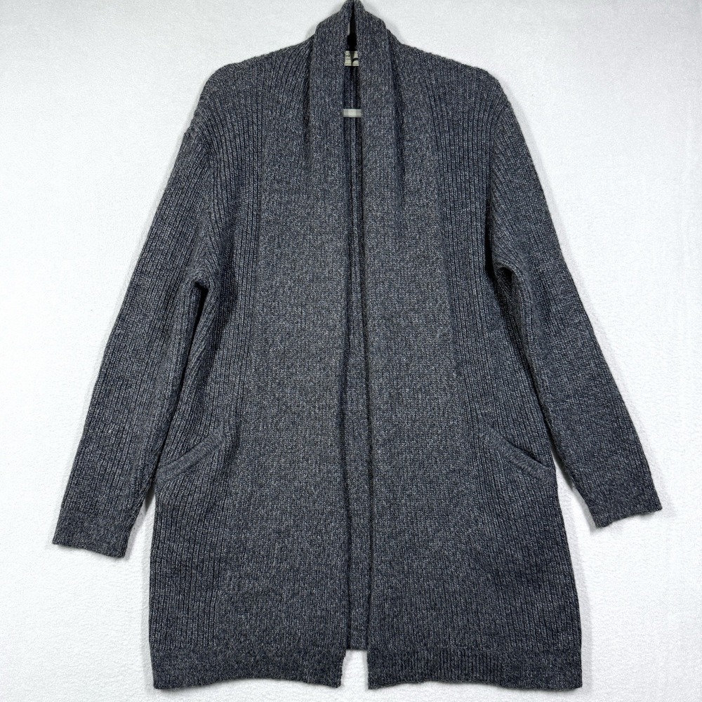 Peruvian Link Sweater Women OS Cardigan Alpaca Open Front Long Pockets Knit Peru
